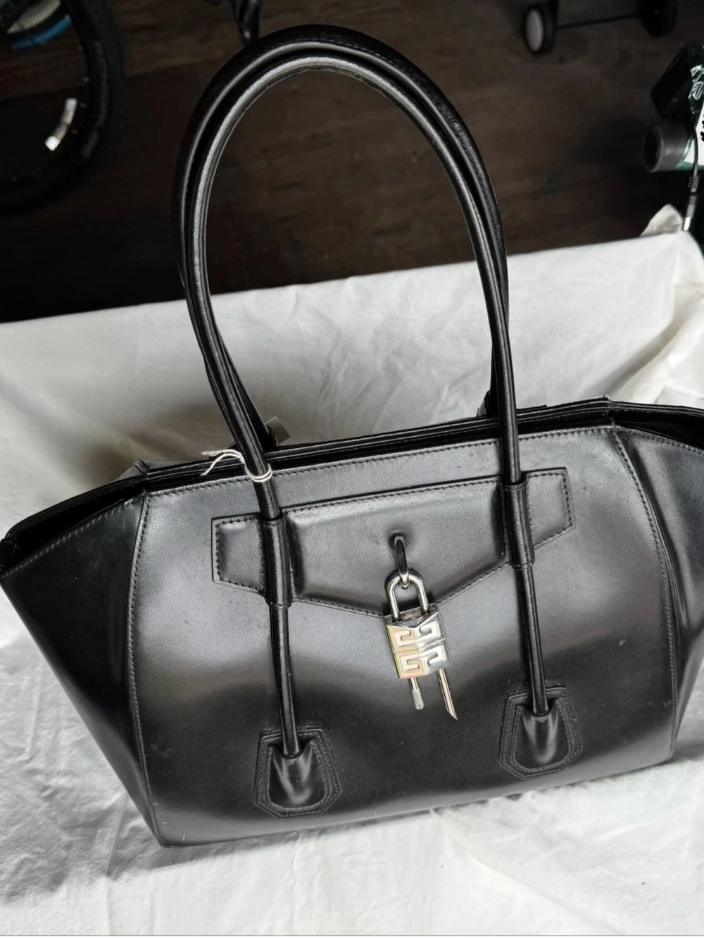 Givenchy Antigona Black Large 4G Logo Padlock Handbag